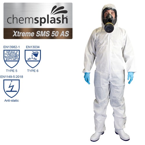 Chemsplash Xtreme SMS 50 Anti-Static Coverall Type 5/6