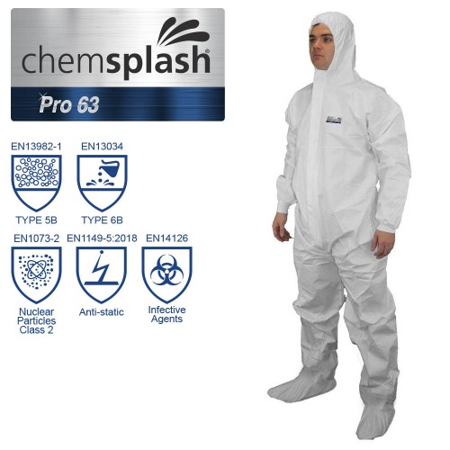 Chemsplash PRO 63 Coverall Type 5B/6B with Feet