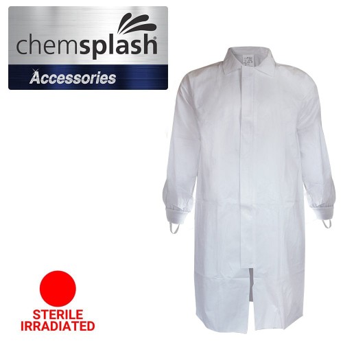 Chemsplash Irradiated Zip Labcoat Knit Cuff & Thumb Loops